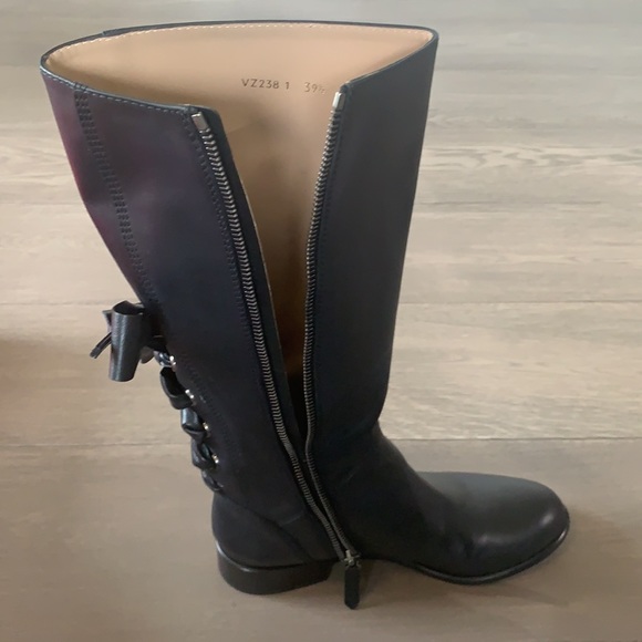 Valentino leather lace up boot flat 39.5 - Picture 12 of 16